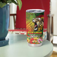 Hawaiian Reggae Tumbler Cup Jawaiian One Love-Tribal Tatoos and Rastafari Lion - Polynesian Pride