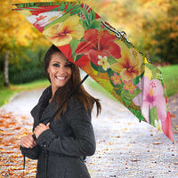 Hawaiian Reggae Umbrella Jawaiian One Love-Tribal Tatoos and Rastafari Lion - Polynesian Pride