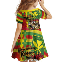 Hawaiian Reggae Family Matching Summer Maxi Dress and Hawaiian Shirt Kakau Art Motifs with Ohia Lehua and Rastafari Lion LT03 - Polynesian Pride