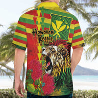Hawaiian Reggae Hawaiian Shirt Kakau Art Motifs with Ohia Lehua and Rastafari Lion - Polynesian Pride