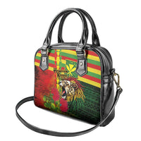 Hawaiian Reggae Shoulder Handbag Kakau Art Motifs with Ohia Lehua and Rastafari Lion - Polynesian Pride