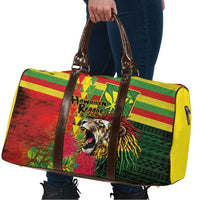 Hawaiian Reggae Travel Bag Kakau Art Motifs with Ohia Lehua and Rastafari Lion - Polynesian Pride