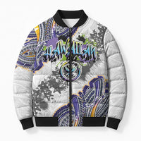 Traditional Art Hawaiian Kakau Tattoos Bomber Puffer Jacket Graffiti Style - Polynesian Pride
