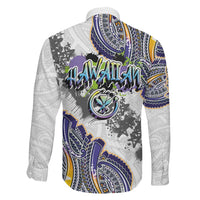 Traditional Art Hawaiian Kakau Tattoos Family Matching Long Sleeve Bodycon Dress and Hawaiian Shirt Graffiti Style LT03 - Polynesian Pride