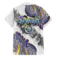 Traditional Art Hawaiian Kakau Tattoos Family Matching Off The Shoulder Long Sleeve Dress and Hawaiian Shirt Graffiti Style LT03 - Polynesian Pride