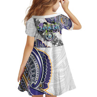 Traditional Art Hawaiian Kakau Tattoos Family Matching Off Shoulder Maxi Dress and Hawaiian Shirt Graffiti Style LT03 - Polynesian Pride