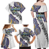 Traditional Art Hawaiian Kakau Tattoos Family Matching Off Shoulder Maxi Dress and Hawaiian Shirt Graffiti Style LT03 - Polynesian Pride
