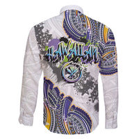 Traditional Art Hawaiian Kakau Tattoos Family Matching Off Shoulder Short Dress and Hawaiian Shirt Graffiti Style LT03 - Polynesian Pride