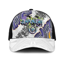 Traditional Art Hawaiian Kakau Tattoos Mesh Trucker Cap Graffiti Style LT03 One Size Black White - Polynesian Pride