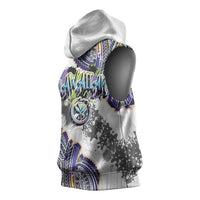 Traditional Art Hawaiian Kakau Tattoos Sleeveless Hoodie Graffiti Style - Polynesian Pride