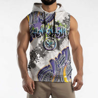 Traditional Art Hawaiian Kakau Tattoos Sleeveless Hoodie Graffiti Style - Polynesian Pride