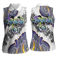 Traditional Art Hawaiian Kakau Tattoos Women Sleeveless Polo Shirt Graffiti Style - Polynesian Pride