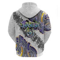 Traditional Art Hawaiian Kakau Tattoos Zip Hoodie Graffiti Style - Polynesian Pride