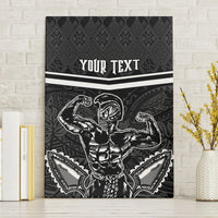 Custom Hawaii Warrior Canvas Wall Art Kakau Quilt Pattern LT03 Black - Polynesian Pride