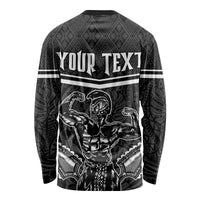 Custom Hawaii Warrior Long Sleeve Shirt Kakau Quilt Pattern LT03 - Polynesian Pride