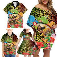 Hawaii Womens Day Wahine Family Matching Off Shoulder Short Dress and Hawaiian Shirt Strong Beautiful Woman with Kakau Style LT03 - Polynesian Pride
