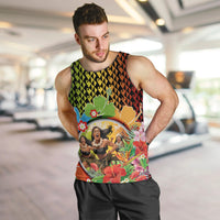 Hawaii Womens Day Wahine Men Tank Top Strong Beautiful Woman with Kakau Style LT03 Red - Polynesian Pride