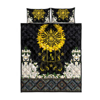 Flores de Mayo and Filipino Fiesta Quilt Bed Set The Sun-Jasmine and Polynesian Yakan Tattoo Barong Style