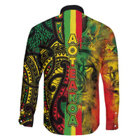 Aotearoa Reggae Family Matching Off The Shoulder Long Sleeve Dress and Hawaiian Shirt Maori Reggae-One Love