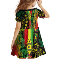 Aotearoa Reggae Family Matching Off Shoulder Maxi Dress and Hawaiian Shirt Maori Reggae-One Love LT03 - Polynesian Pride