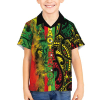 Aotearoa Reggae Family Matching Puletasi and Hawaiian Shirt Maori Reggae-One Love LT03 Son's Shirt Reggae - Polynesian Pride
