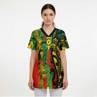 Aotearoa Reggae Scrub Top Maori Reggae-One Love - Polynesian Pride