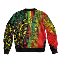 Aotearoa Reggae Sleeve Zip Bomber Jacket Maori Reggae-One Love
