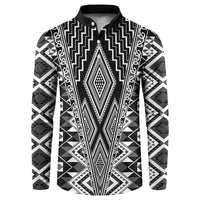 Aotearoa Tukutuku and Poutama Motif Classic Button Sweatshirt LT03 Gray - Polynesian Pride