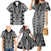 Aotearoa Tukutuku and Poutama Motif Classic Family Matching Mermaid Dress and Hawaiian Shirt LT03 - Polynesian Pride
