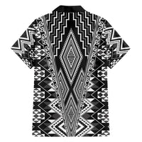 Aotearoa Tukutuku and Poutama Motif Classic Family Matching Off Shoulder Short Dress and Hawaiian Shirt LT03 - Polynesian Pride