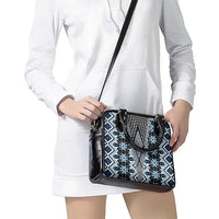 Blue Aotearoa Tukutuku and Poutama Motif Shoulder Handbag LT03 - Polynesian Pride