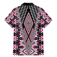 Pink Aotearoa Tukutuku and Poutama Motif Family Matching Mermaid Dress and Hawaiian Shirt LT03 - Polynesian Pride