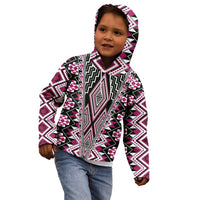 Pink Aotearoa Tukutuku and Poutama Motif Kid Hoodie