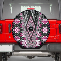 Pink Aotearoa Tukutuku and Poutama Motif Spare Tire Cover