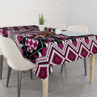 Pink Aotearoa Tukutuku and Poutama Motif Tablecloth LT03 - Polynesian Pride