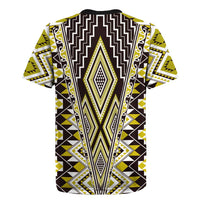 Yellow Aotearoa Tukutuku and Poutama Motif Rugby Jersey