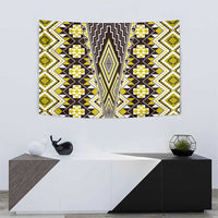 Yellow Aotearoa Tukutuku and Poutama Motif Tapestry