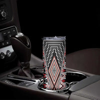 Red Aotearoa Tukutuku and Poutama Motif Skinny Tumbler LT03 - Polynesian Pride