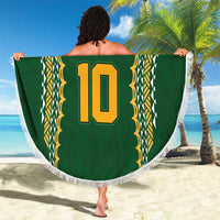 Custom Cook Islands Rugby League Beach Blanket Tatau Tribal Pattern-Special Edition Green Color