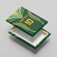 Custom Cook Islands Rugby League Canvas Wall Art Tatau Tribal Pattern-Special Edition Green Color