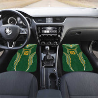 Custom Cook Islands Rugby League Car Mats Tatau Tribal Pattern-Special Edition Green Color