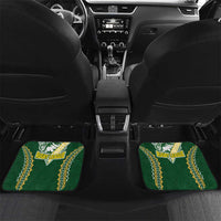 Custom Cook Islands Rugby League Car Mats Tatau Tribal Pattern-Special Edition Green Color