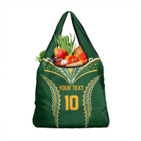 Custom Cook Islands Rugby League Grocery Bag Tatau Tribal Pattern-Special Edition Green Color