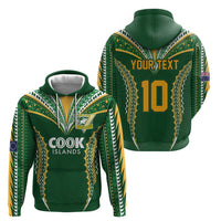Custom Cook Islands Rugby League Hoodie Tatau Tribal Pattern-Special Edition Green Color