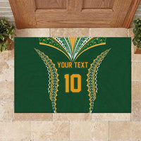 Custom Cook Islands Rugby League Rubber Doormat Tatau Tribal Pattern-Special Edition Green Color