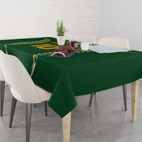 Custom Cook Islands Rugby League Tablecloth Tatau Tribal Pattern-Special Edition Green Color