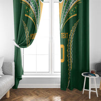 Custom Cook Islands Rugby League Window Curtain Tatau Tribal Pattern-Special Edition Green Color