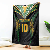 Custom Cook Islands Rugby League Blanket Tatau Tribal Pattern-Special Edition Black Color