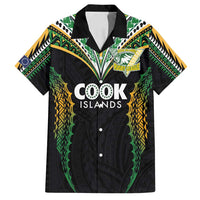 Custom Cook Islands Rugby League Family Matching Tank Maxi Dress and Hawaiian Shirt Tatau Tribal Pattern-Special Edition Black Color