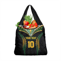Custom Cook Islands Rugby League Grocery Bag Tatau Tribal Pattern-Special Edition Black Color